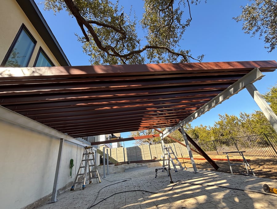 Steel patio cover